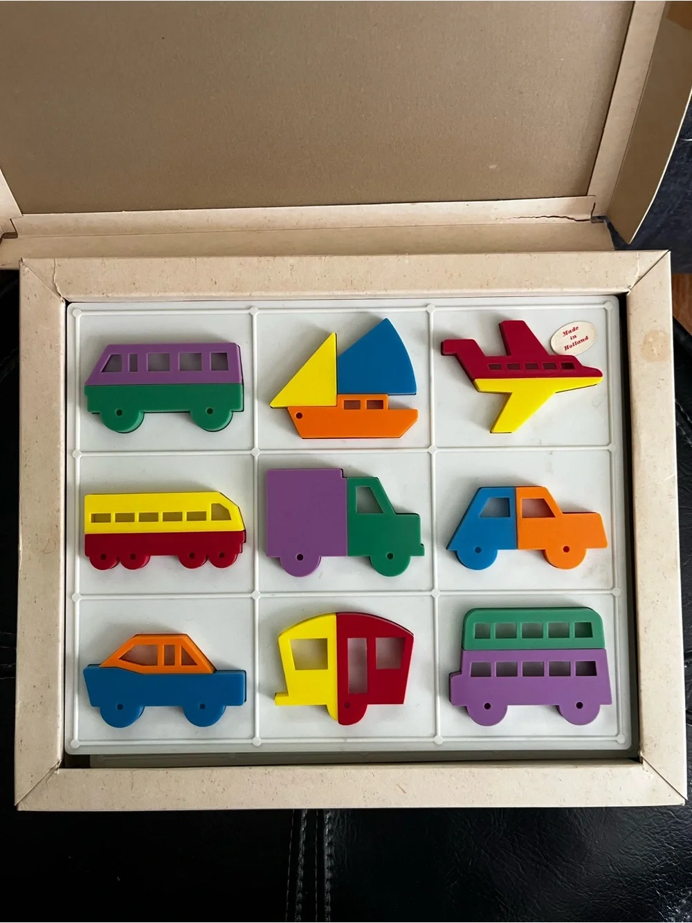 Vintage Transport Puzzle & Shapes Puzzle by Three Worlds